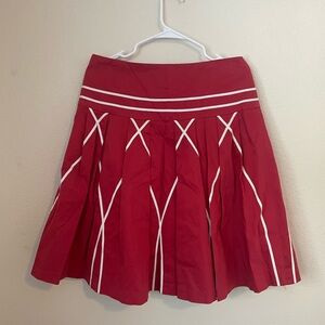 Sitwell Red A-Line Skirt with White Detailing